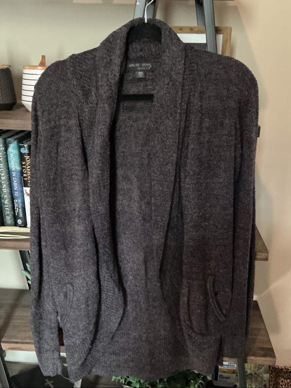 Barefoot Dreams Open Cardigan Cardigan - Charcoal Grey Size XS/S